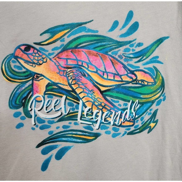 REEL LEGENDS XL gray, V-Neck Shirt - Picture 1 of 4